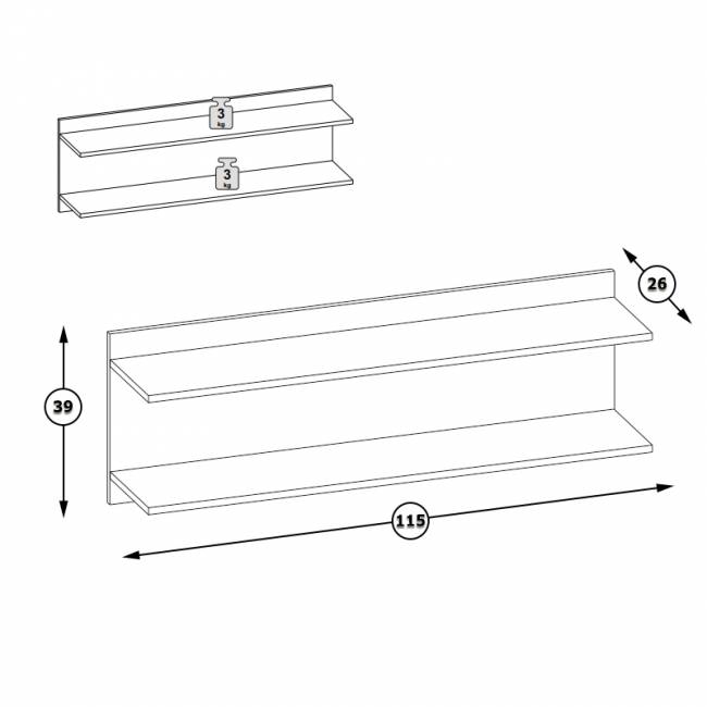 Полка Бостон 09.132 цвет дуб эндгрейн элегантный Полка Бостон 09.132 цвет дуб эндгрейн элегантный