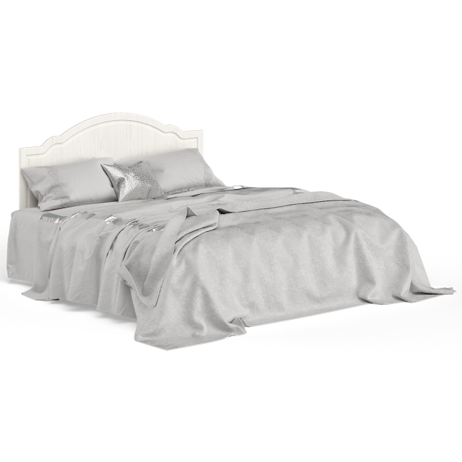 Кровать 1600 Ливерпуль с основанием и двумя тумбами с полками цвет ясень ваниль/белый