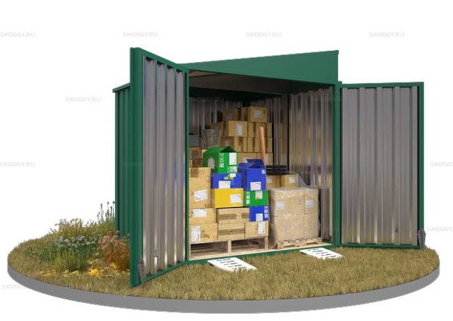 Хозблок SKOGGY секционный с односкатной крышей 2 х 2 м, зелёный мох Хозблок SKOGGY секционный с односкатной крышей 2 х 2 м, зелёный мох