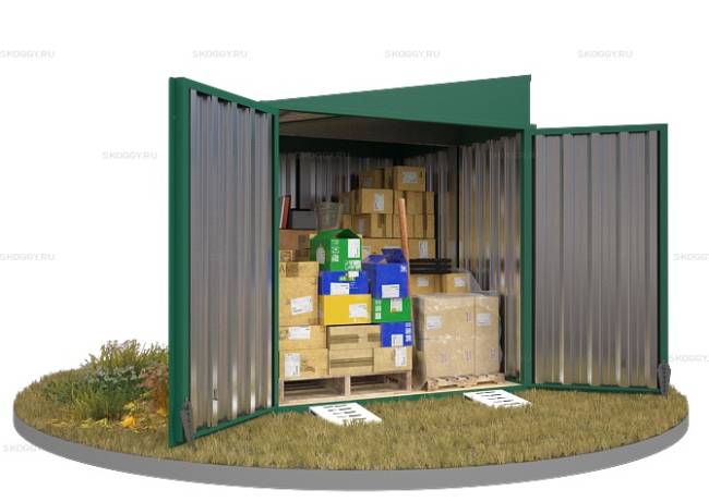 Хозблок SKOGGY секционный с односкатной крышей 2 х 2 м, зелёный мох Хозблок SKOGGY секционный с односкатной крышей 2 х 2 м, зелёный мох