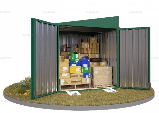 Хозблок SKOGGY секционный с односкатной крышей 2 х 2 м, зелёный мох Хозблок SKOGGY секционный с односкатной крышей 2 х 2 м, зелёный мох
