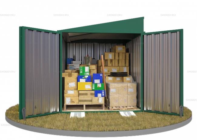 Хозблок SKOGGY секционный с односкатной крышей 2 х 2 м, зелёный мох Хозблок SKOGGY секционный с односкатной крышей 2 х 2 м, зелёный мох