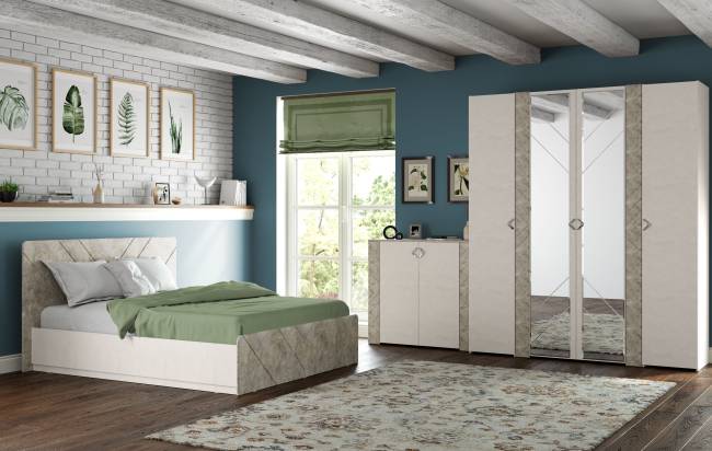 Кровать 1600 Амели 11.31 цвет шёлковый камень/бетон чикаго беж Кровать 1600 Амели 11.31 цвет шёлковый камень/бетон чикаго беж