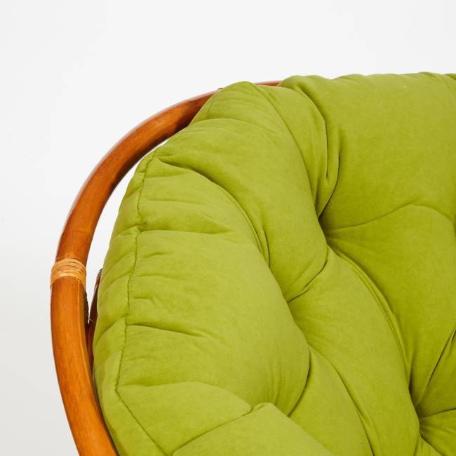 Кресло-качалка PAPASAN/ПАПАСАН w 23/01 B /с подушкой/ 115х78х104 см, Cognac (коньяк), флок Олива, 23 Cognac (коньяк)