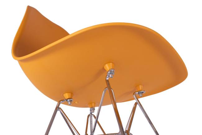 Стул Eames желтый, опора металл