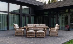 Обеденный комплект ALBERT из искусственного ротанга