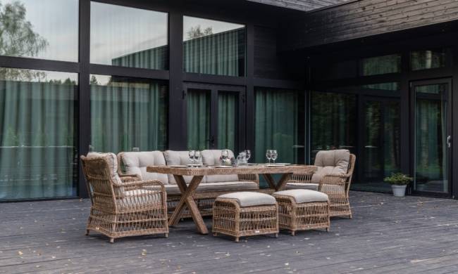 Обеденный комплект ALBERT из искусственного ротанга