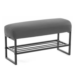 Банкетка-обувница Charli Lux/Чарли Люкс экокожа , Sharp Графит Sharp Графит экокожа