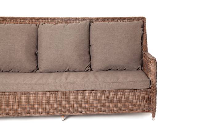 "Гляссе" диван трехместный из искусственного ротанга, цвет коричневый "Гляссе" диван трехместный из искусственного ротанга, цвет коричневый