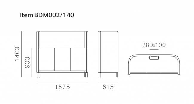 Комод с перегородкой Buddy Hub Sideboard 1575х615х1400 мм