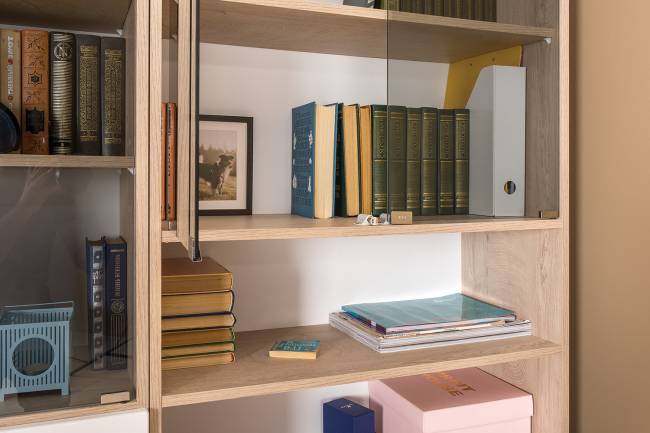 Бостон Компоновка № 11 цвет дуб эндгрейн элегантный/фасады МДФ милк рикамо софт