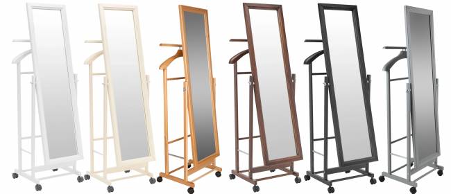 Вешалка костюмная с зеркалом на колесах В 24Н белый Вешалка костюмная с зеркалом на колесах В 24Н белый