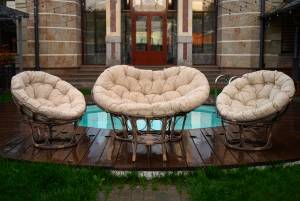 ТЕРРАСНЫЙ КОМПЛЕКТ Mamasan + Papasan + Стол (Какао)