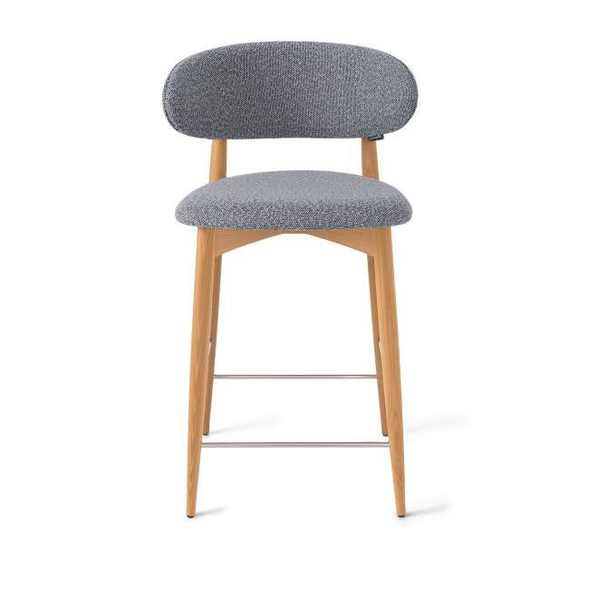 Стул Glory полубарный серый, опора бук светлый