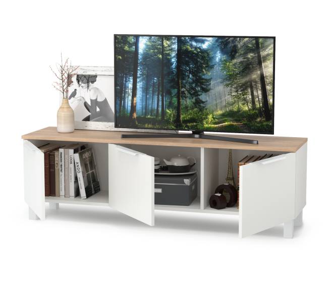 Тумба под ТВ 13.267.01 цвет белый шагрень/дуб сонома Тумба под ТВ 13.267.01 цвет белый шагрень/дуб сонома