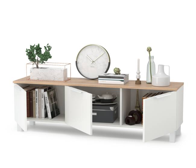 Тумба под ТВ 13.267.01 цвет белый шагрень/дуб сонома Тумба под ТВ 13.267.01 цвет белый шагрень/дуб сонома