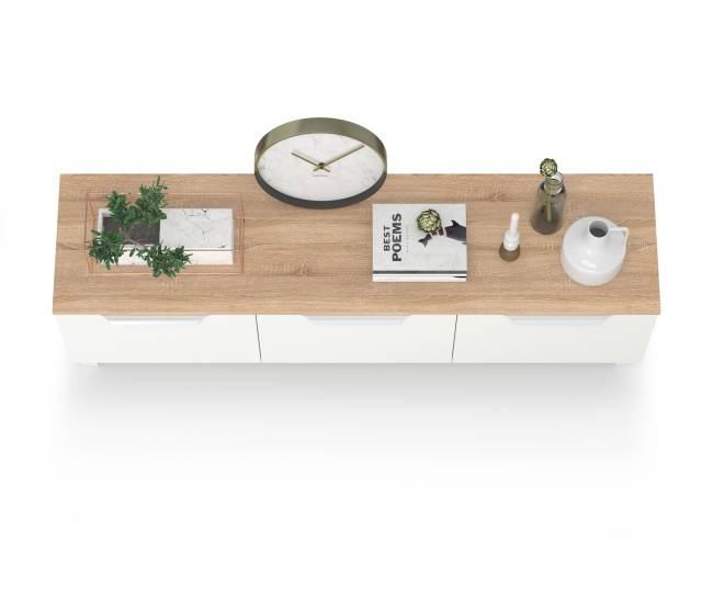 Тумба под ТВ 13.267.01 цвет белый шагрень/дуб сонома Тумба под ТВ 13.267.01 цвет белый шагрень/дуб сонома