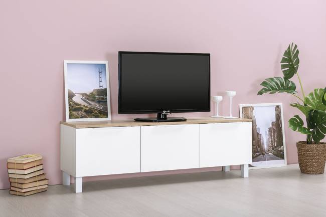 Тумба под ТВ 13.267.01 цвет белый шагрень/дуб сонома Тумба под ТВ 13.267.01 цвет белый шагрень/дуб сонома