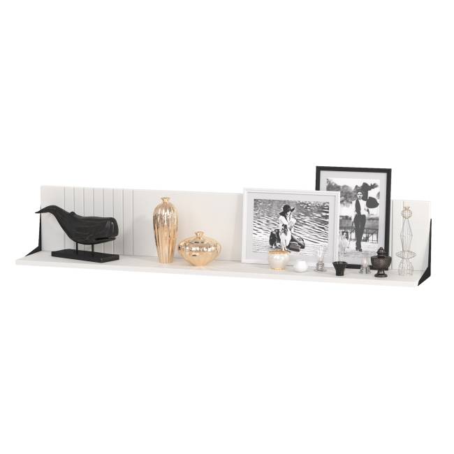 Два комода для аппаратуры с полками и пенал со стеклом Валенсия цвет белый шагрень