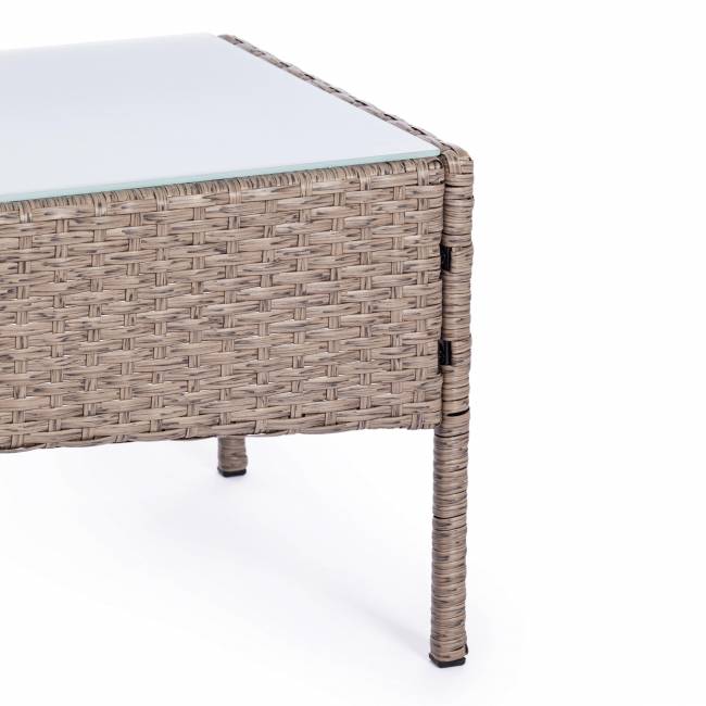 Лаундж сет (диван+2кресла+столик+подушки) (mod. 210013 А) пластиковый ротанг, 107х60х83см/60х60х83см/79,5х45,5х34см, серый, ткань: DB-11 светло-серый