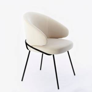 Дизайнерский стул Cosmos бежевый, основание металл черный матовый