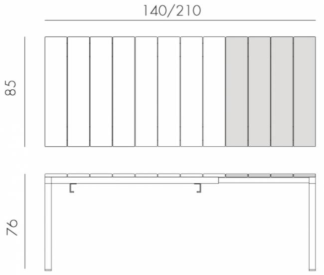 Стол металлический раздвижной Rio Alu 140 Extensibile антрацит 1400-2100х850х760 мм Стол металлический раздвижной Rio Alu 140 Extensibile антрацит 1400-2100х850х760 мм
