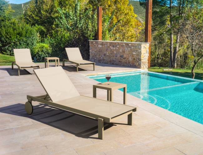 Шезлонг-лежак металлический Casablanca бежевый 1900х740х310 мм