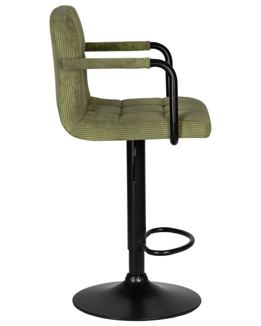 Стул барный DOBRIN KRUGER ARM BLACK, зеленый вельвет (LAR-E2041-7)