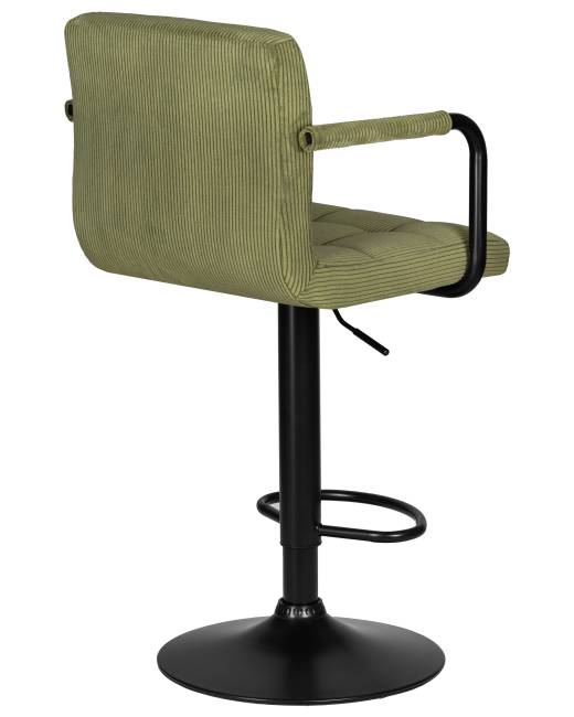 Стул барный DOBRIN KRUGER ARM BLACK, зеленый вельвет (LAR-E2041-7)