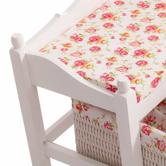 Обувница с 2-я корзинами Secret De Maison RIMI ( mod.TT-BH003 ) МДФ+Павловния, 80*33*47, Белый (White) Белый (White) МДФ+Павловния