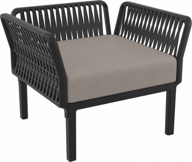 Комплект пластиковой мебели Portofino Lounge черный, светло-коричневый