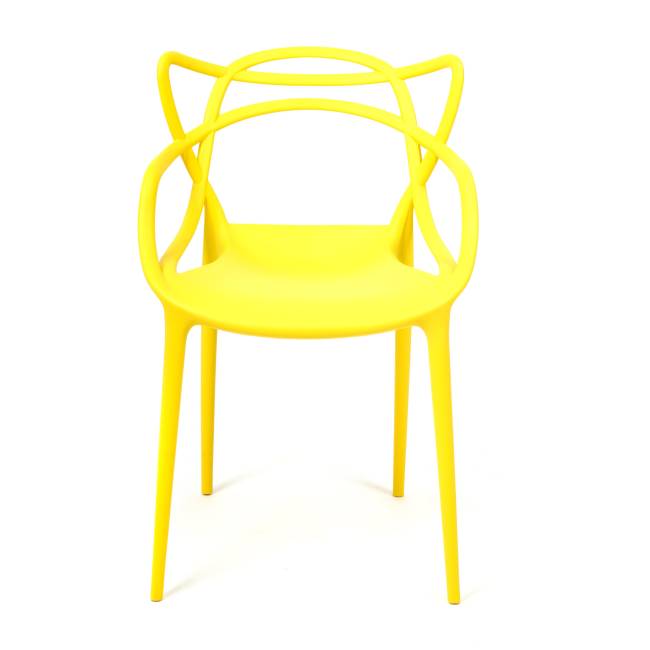 Стул Cat Chair (mod. 028) пластик, 54,5*56*84см, желтый, 037 (Комплект из 2 шт.) желтый пластик