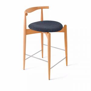 Стул Noble полубарный, массив бука - графит - бук светлый