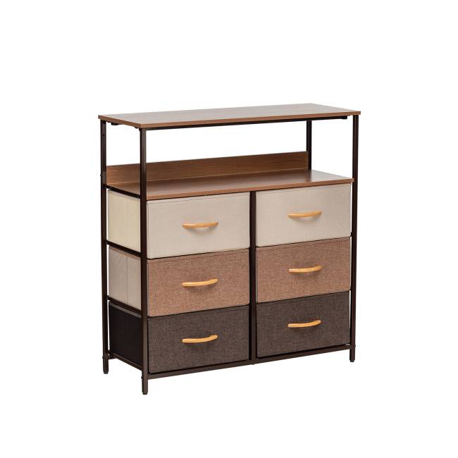 Комод Leset Локи 6 ящ. с полкой Коричневый Бежевый, светло-коричневый, темно-коричневый Комод Leset Локи 6 ящ. с полкой Коричневый Бежевый, светло-коричневый, темно-коричневый