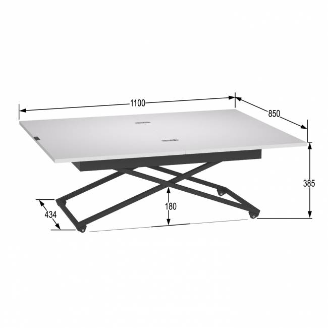 Стол универсальный трансформируемый АНДРЭ Loft ЛДСП белый/чёрный