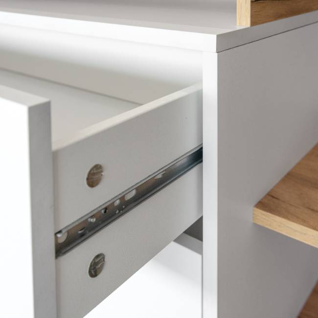 Тумба под ТВ Бэль цвет дуб крафт золотой/белый премиум Тумба под ТВ Бэль цвет дуб крафт золотой/белый премиум