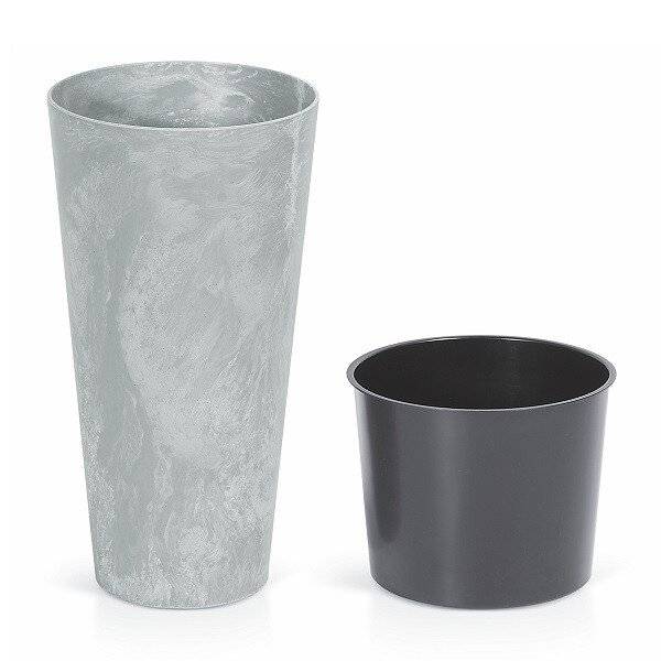 Кашпо для цветов "Prosperplast Tubus Slim Beton", бетон, 64+35л Кашпо для цветов "Prosperplast Tubus Slim Beton", бетон, 64+35л
