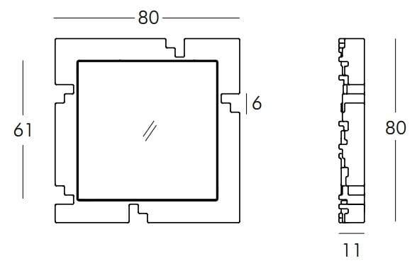 Зеркало настенное Pixel Standard 800х110х800 мм Зеркало настенное Pixel Standard 800х110х800 мм