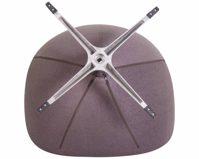 Кресло дизайнерское DOBRIN EGG, серая ткань AF7