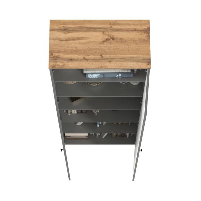 Шкаф двухдверный с полками Остин 16.307 цвет серый графит/дуб крафт золотой Шкаф двухдверный с полками Остин 16.307 цвет серый графит/дуб крафт золотой