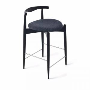 Стул Noble полубарный, массив бука - графит - бук черный