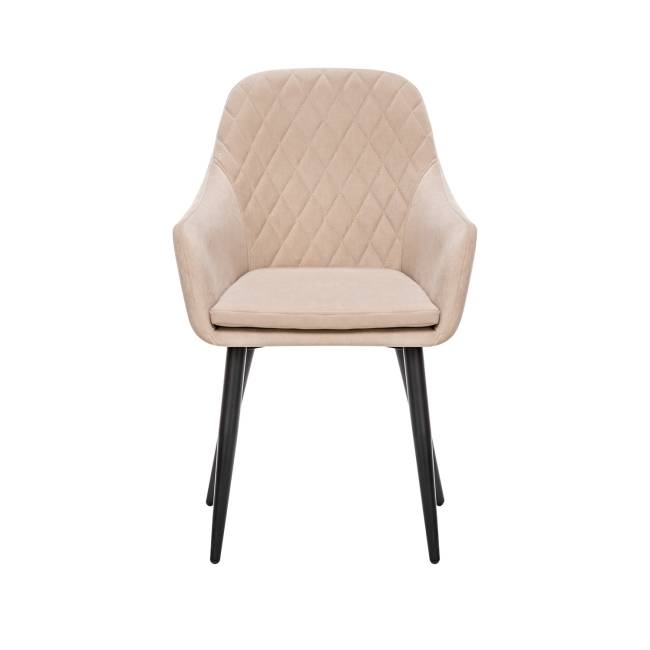 Стул с подлокотниками Leset Слим, каркас Черный, велюр Бежевый Бежевый Черный