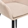 Стул с подлокотниками Leset Слим, каркас Черный, велюр Бежевый Бежевый Черный