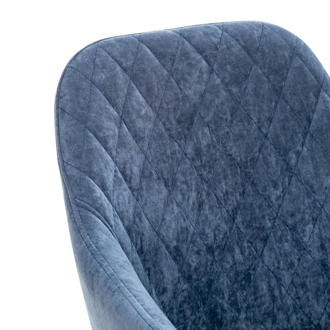 Стул с подлокотниками Leset Слим, каркас Черный, велюр Синий Синий Черный