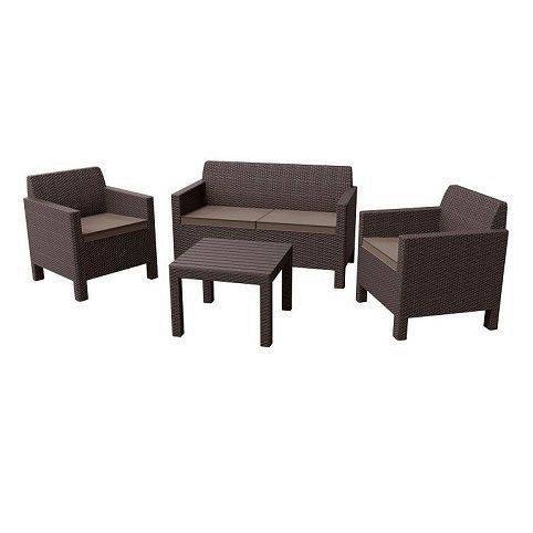 Orlando set with small table brown - warm taupe Orlando set with small table brown - warm taupe