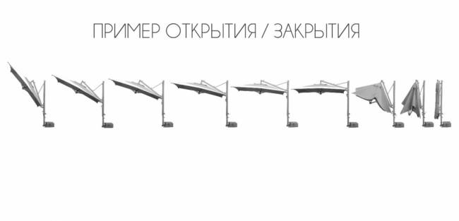 Зонт профессиональный 3х4 м Galileo Wood имитация ироко, слоновая кость 3000х4000 мм