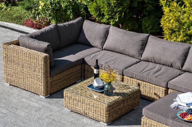 "Лунго" трансформирующаяся лаунж-зона из искусственного ротанга (гиацинт), цвет соломенный "Лунго" трансформирующаяся лаунж-зона из искусственного ротанга (гиацинт), цвет соломенный