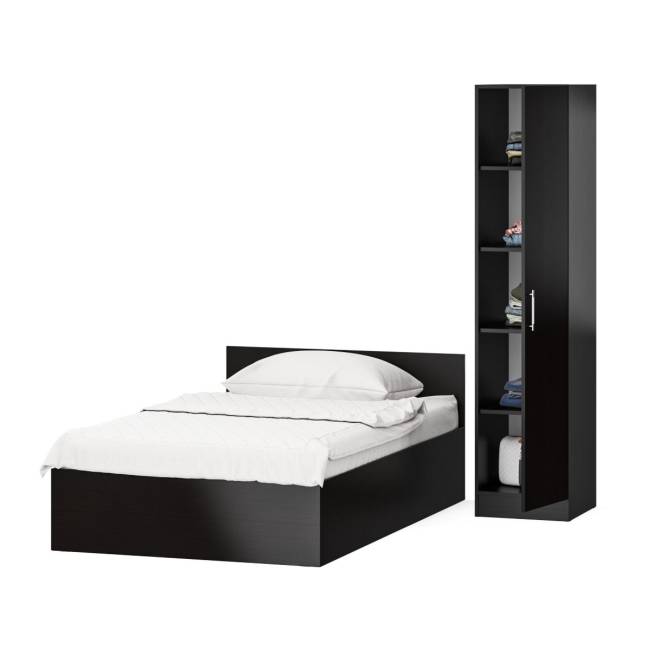 Кровать односпальная 1200 с пеналом Стандарт цвет венге