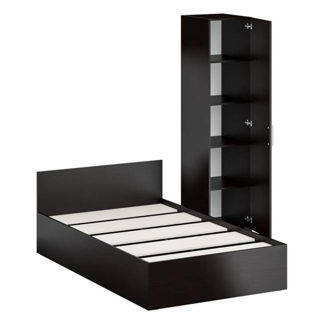 Кровать односпальная 1200 с пеналом Стандарт цвет венге