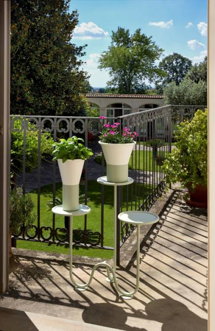 Ваза для цветов Mimosa лен, зеленый шалфей Ø245х250 мм